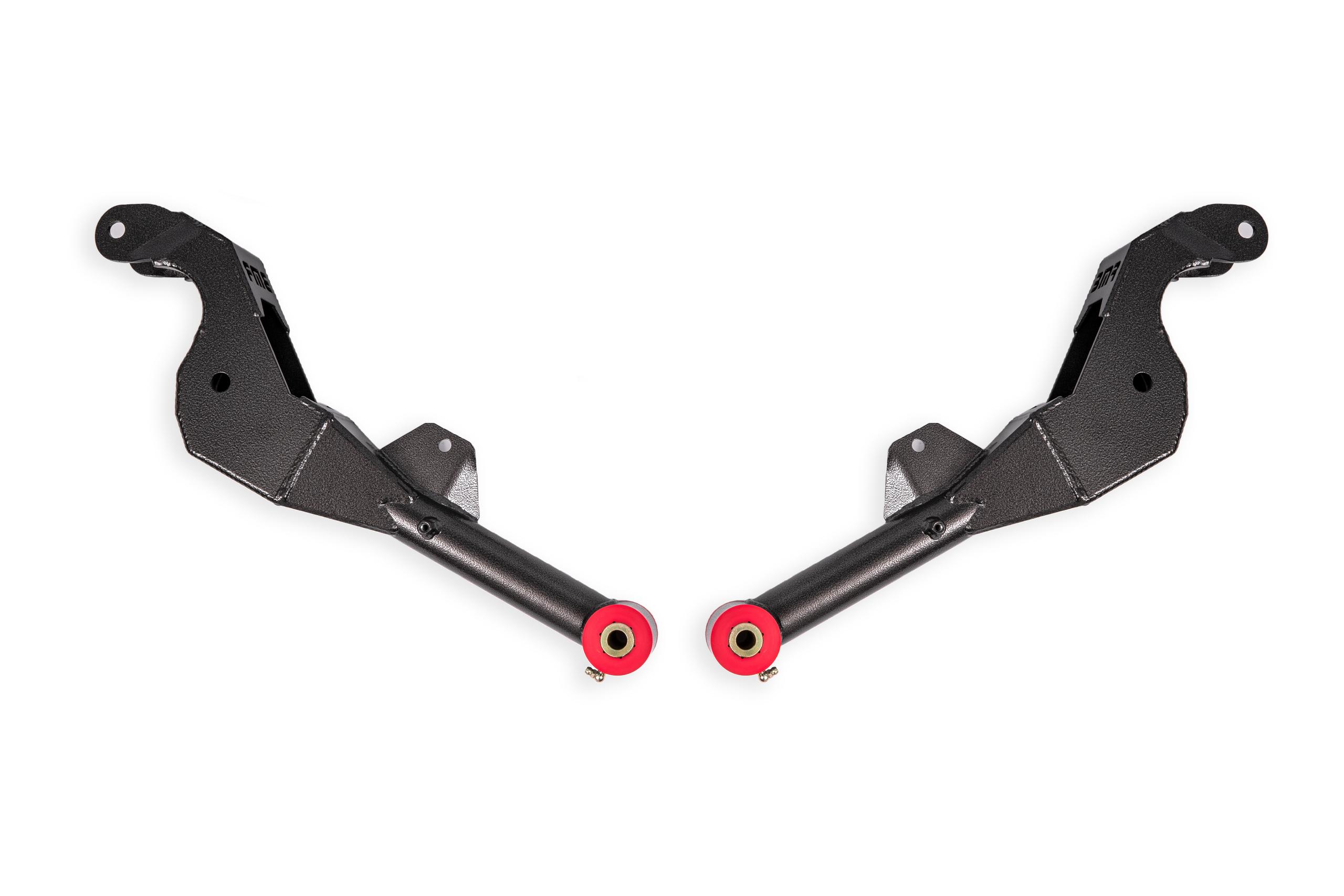 BMR Lower Control Arms, Rear, Non-Adjustable, Poly, 15" Kit - Black Hammertone (2014-2017 Chevy SS) - LCA357H