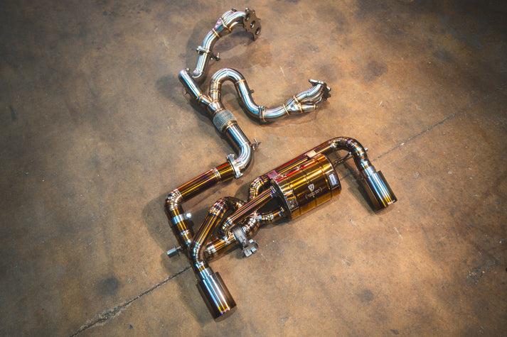 Valvetronic Designs 2021-2025 Lotus Emira 2.0,3.5L, Full Exhaust System With Free Flow Headers, Grade 5 Titanium Titanium 3.5 Inch Outlet Tips - LOT.EMIR.VSES.FFH.TI