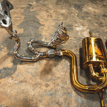 Valvetronic Designs Lotus Evora 3.5L, Full Exhaust System With Free Flow Headers, T304 Stainless Steel Finished in Anodized Gold, Gold 3.5 Inch Outlet Tips - LOT.EVOR.VSES.FFH.AG