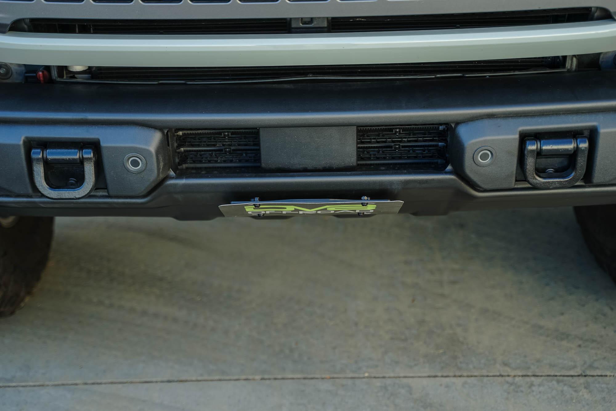 DV8 Offroad Ford Bronco Capable Bumper Slanted Front License Plate Mount - LPBR-05