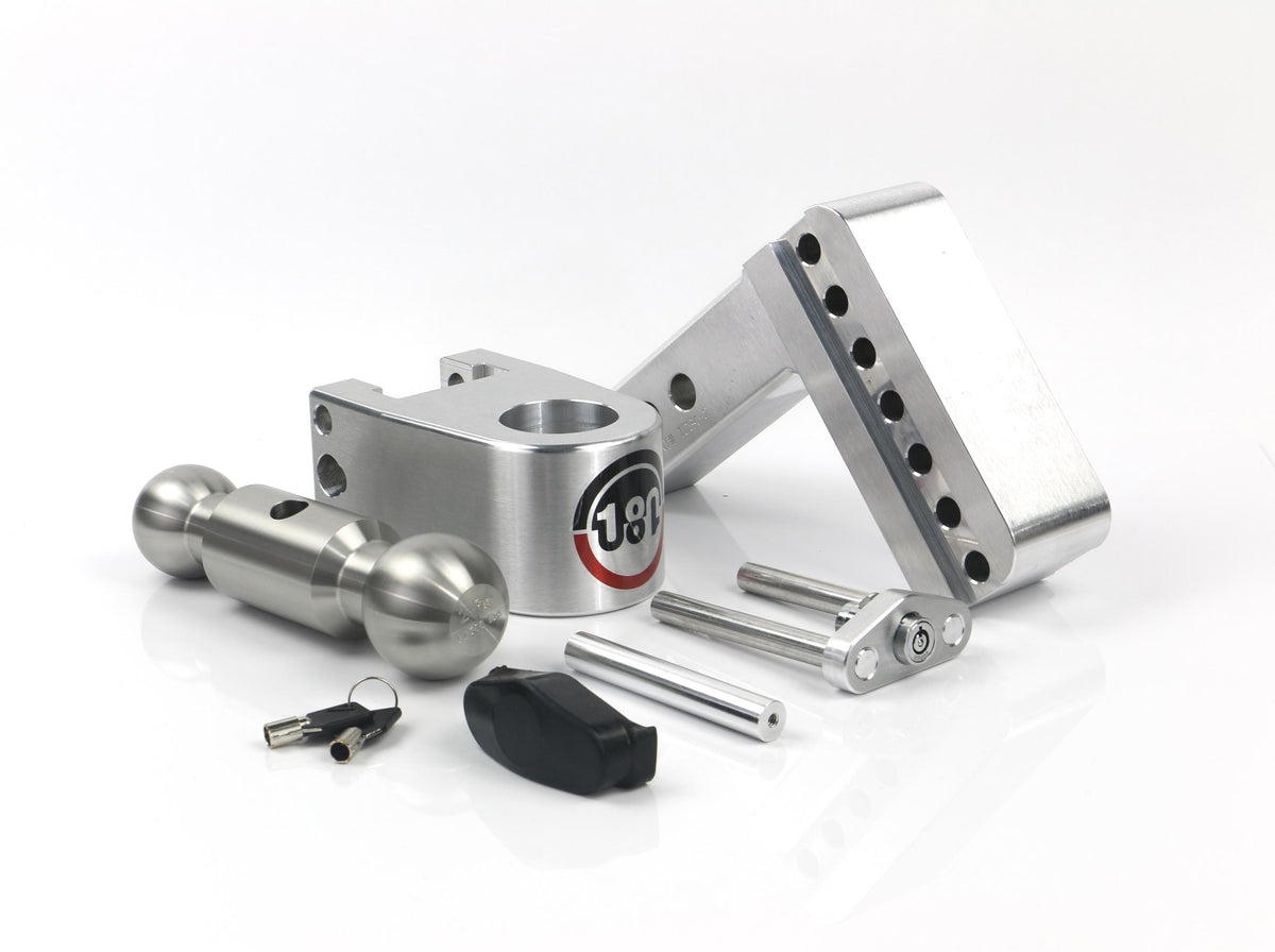 Weigh Safe 180 Hitch - Drop Hitch W/SS Combo Ball - 4" Drop For 2" Shank - LTB4-2