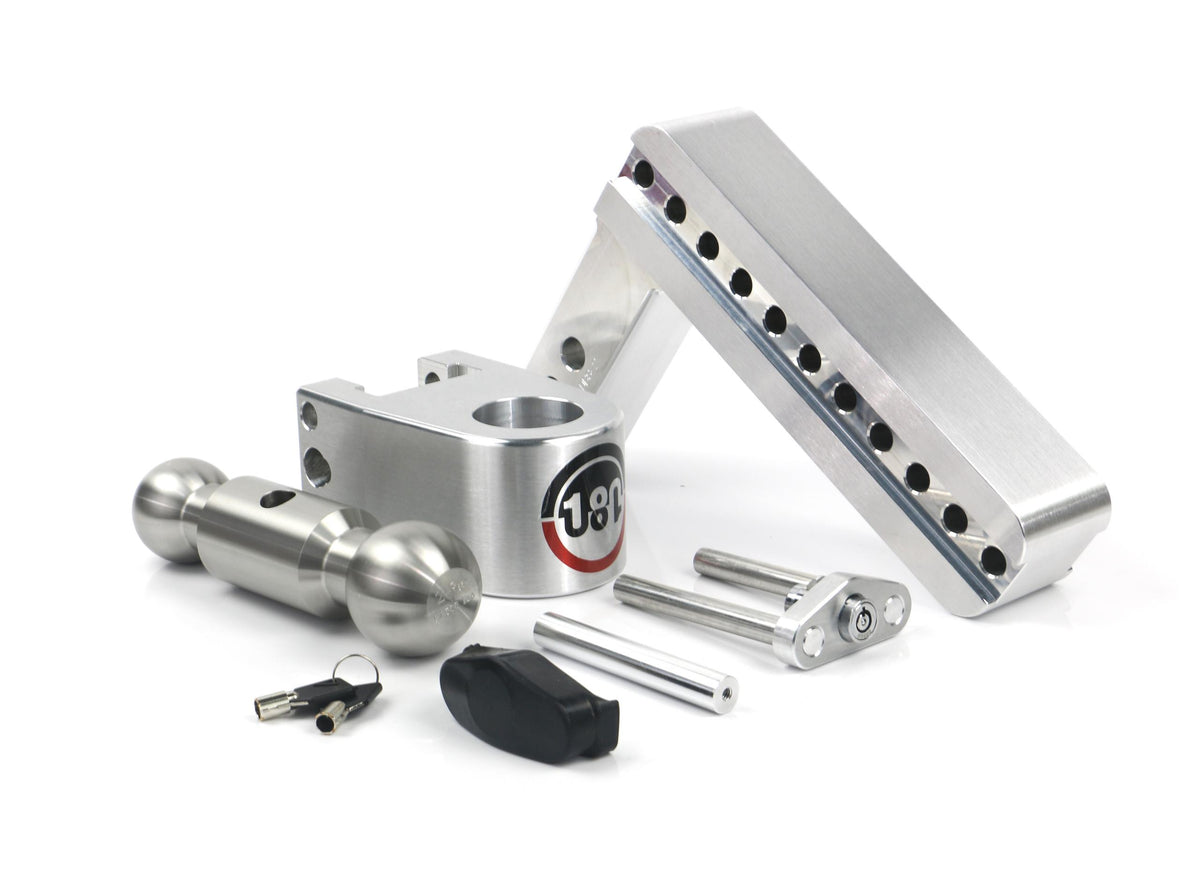 Weigh Safe 180 Hitch - Drop Hitch W/SS Combo Ball - 8" Drop For 2" Shank - LTB8-2