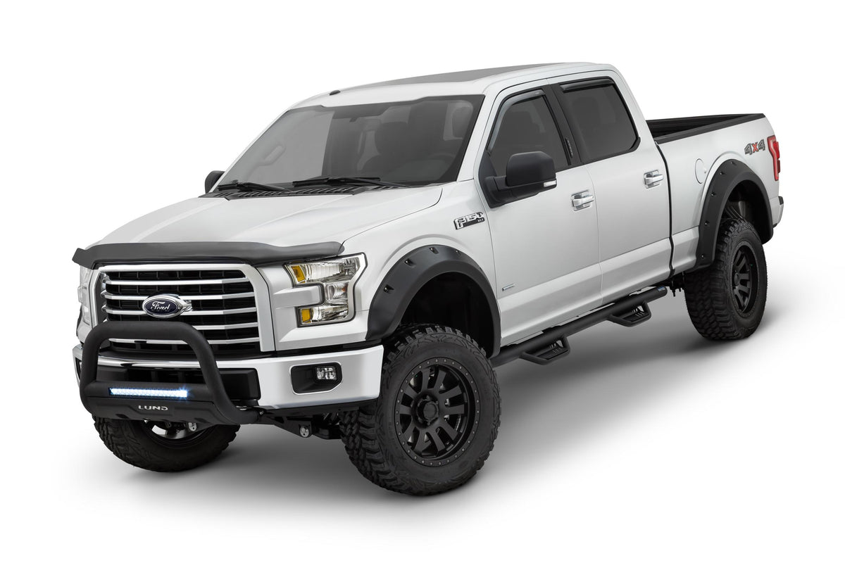 Lund Rivet Style Fender Flare Set - Front and Rear, Textured, 4-Piece Set (2018-2020 Ford F-150) - RX315T