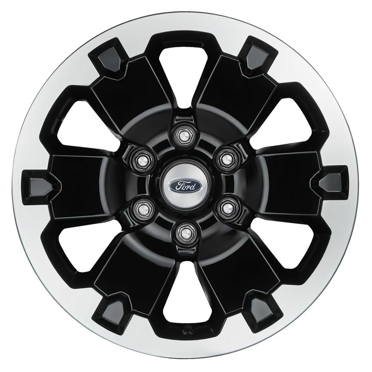 Ford Performance M-1007K-DC18X8BMF 18" x 8" Black Machined Face Wheel Kit - Set of 4 (2019-2021 Ford Ranger / 2021+ Ford Bronco 4WD)