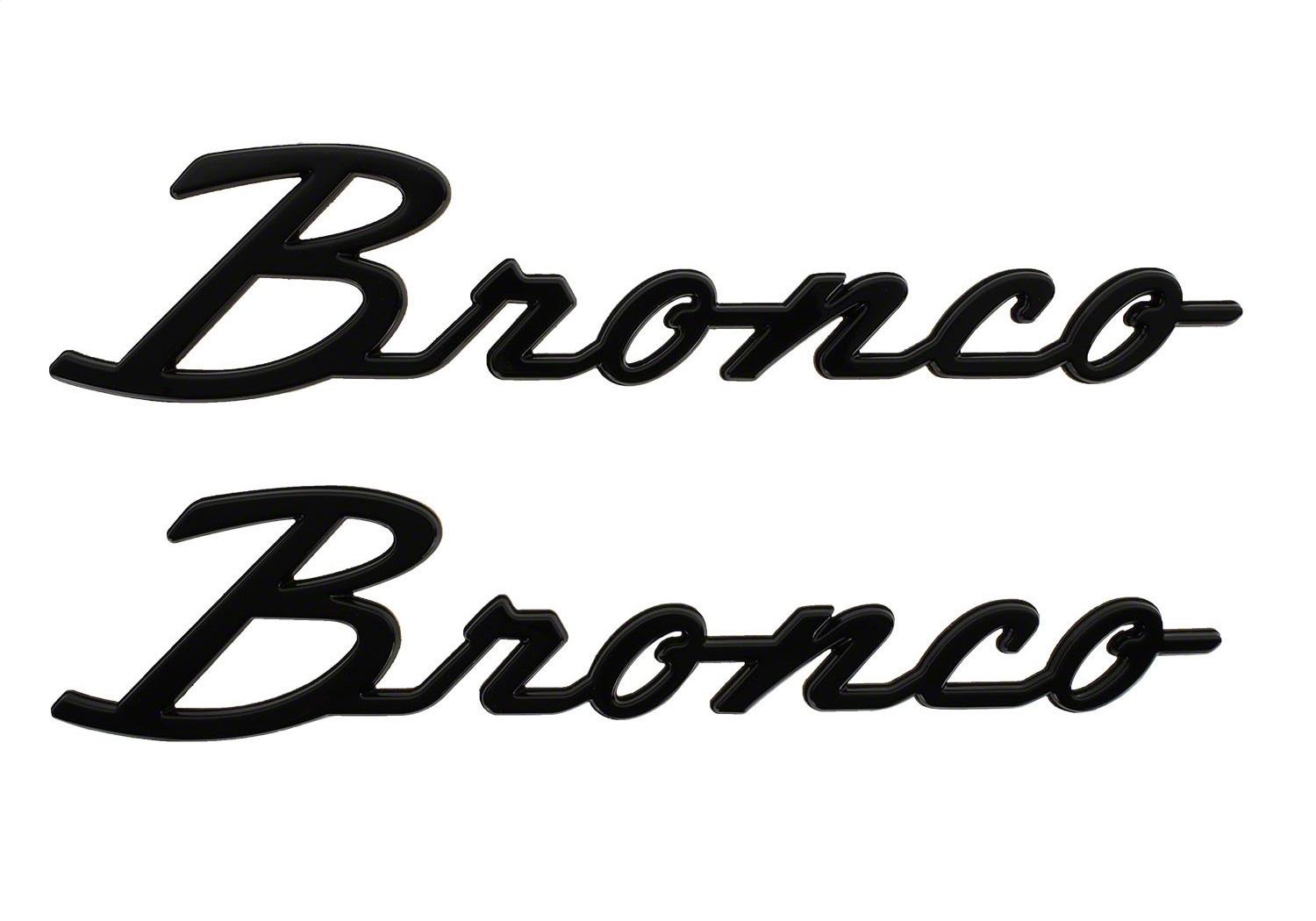 Ford Performance Bronco Classic Script Fender Badge Kit - Gloss Black (2021-2025 Bronco) - M-1447-BSGS