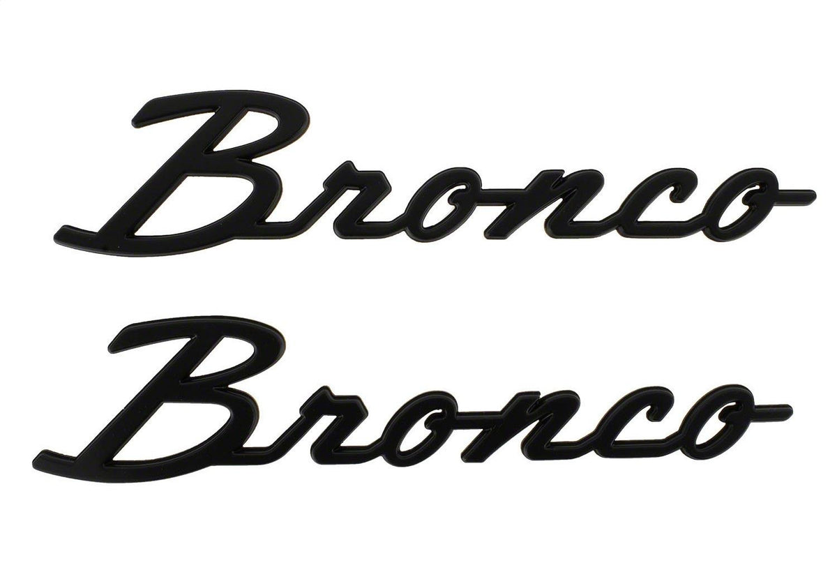 Ford Performance Bronco Classic Script Fender Badge Kit - Matte Black (2021-2025 Bronco) - M-1447-BSMB