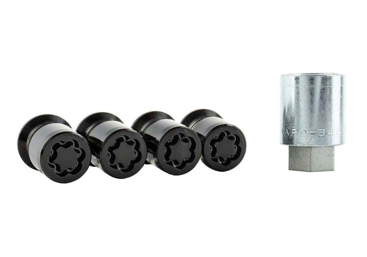 Ford Performance M12 x1.5 Black Security Lug Nut Kit of 4 (2019-2025 Ranger / 2021-2025 Bronco Sport) - M-1A043-B