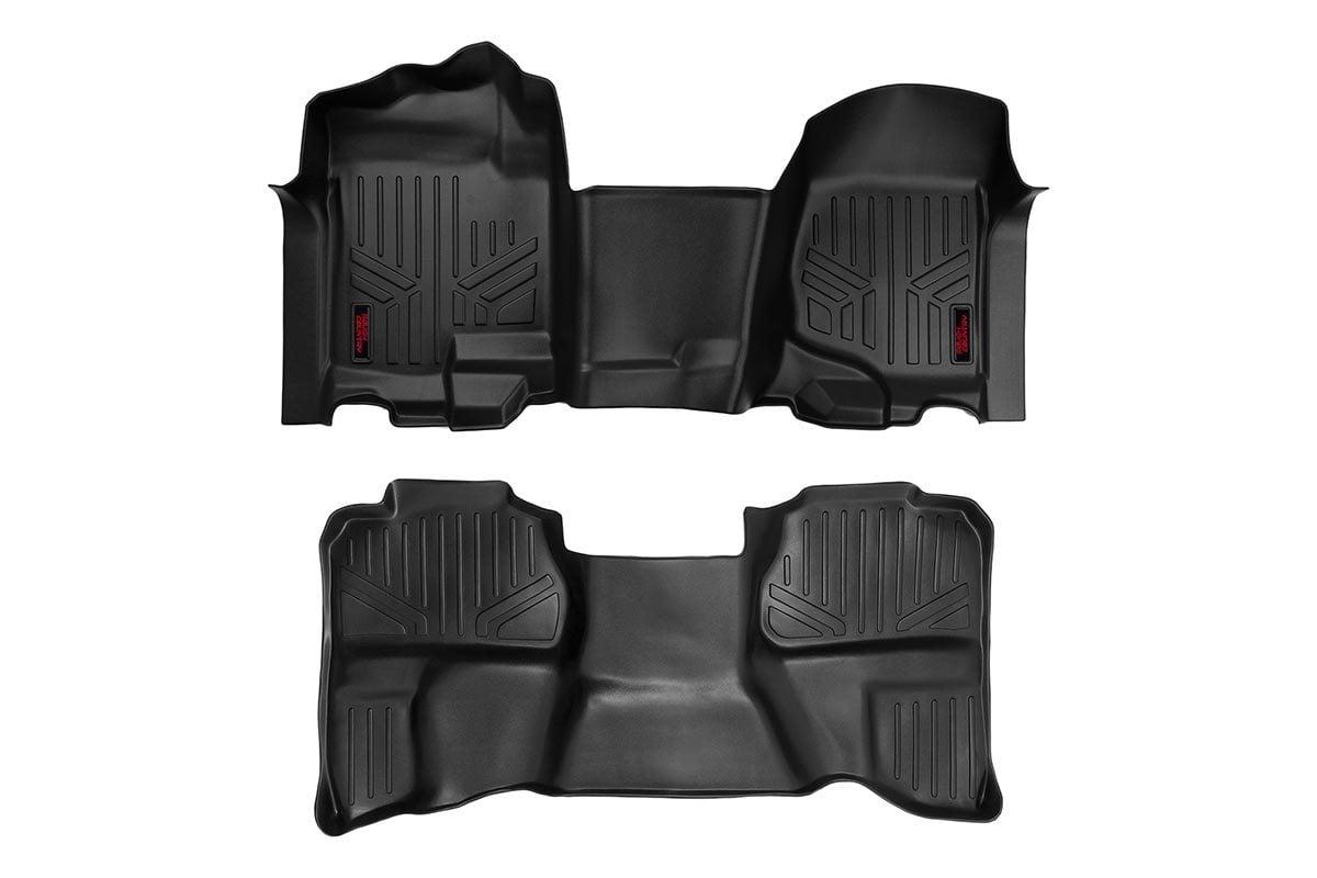 Rough Country GM Heavy Duty Floor Mats Front/Rear - (07-13 Silverado / Sierra 07-14 HD) (2007-2014 Silverado 1500, Silverado 2500 HD, Sierra 1500, Sierra 2500 HD) - M-21072