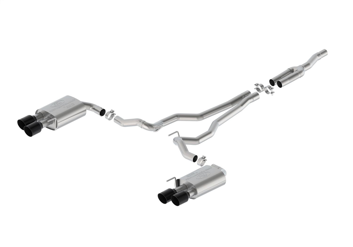 Ford Performance Extreme Non-Active Cat-Back w/ GT Valance - Black Tips (2024-2026 Mustang EcoBoost 2.3L) - M-5200-M2EBV