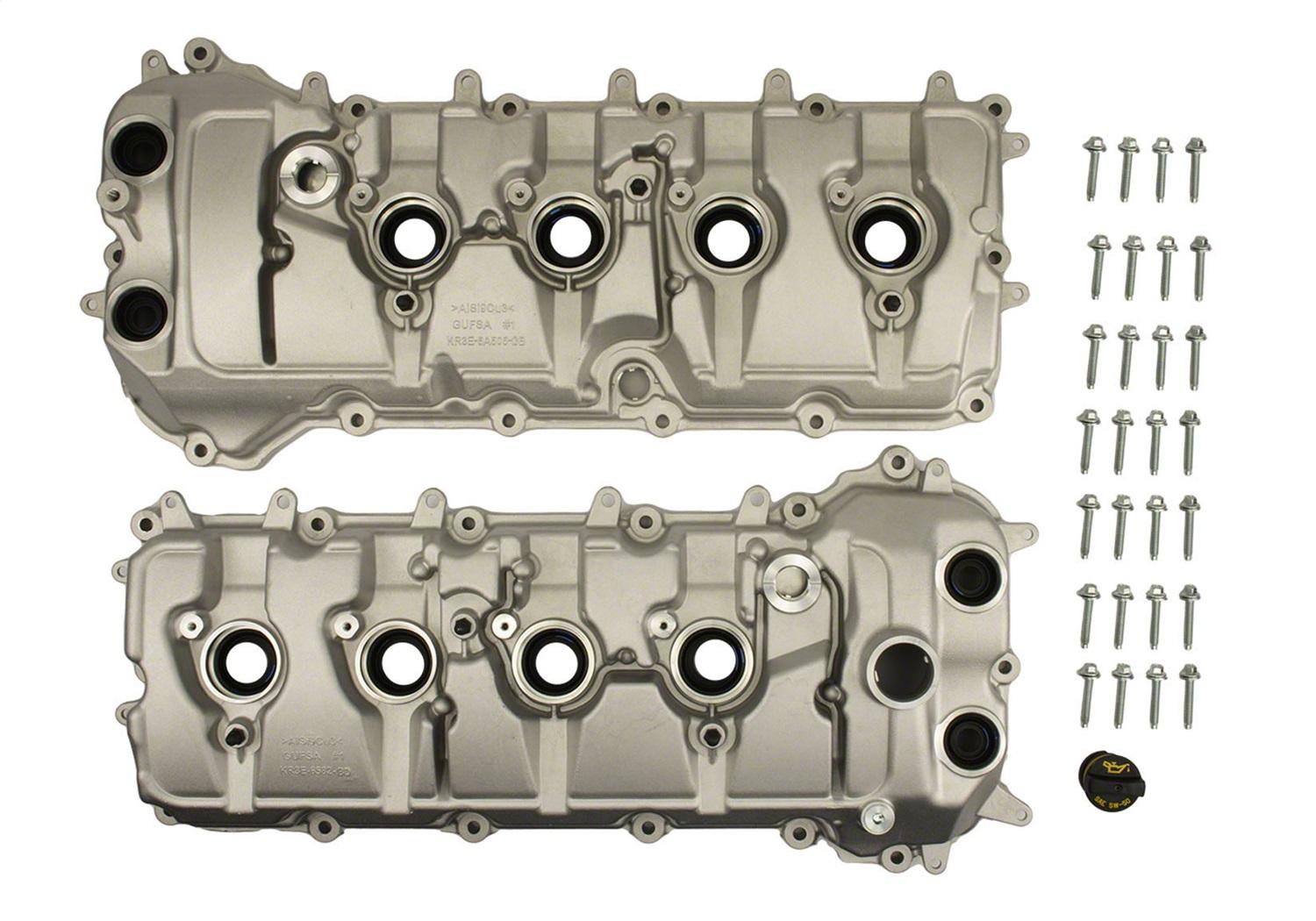 Ford Performance M-6067-M52S Aluminum Cam Covers - Pair (2011-2017 Mustang GT & F-150 5.0L / 2015-2020 GT350 5.2L / 2020 Shelby GT500)