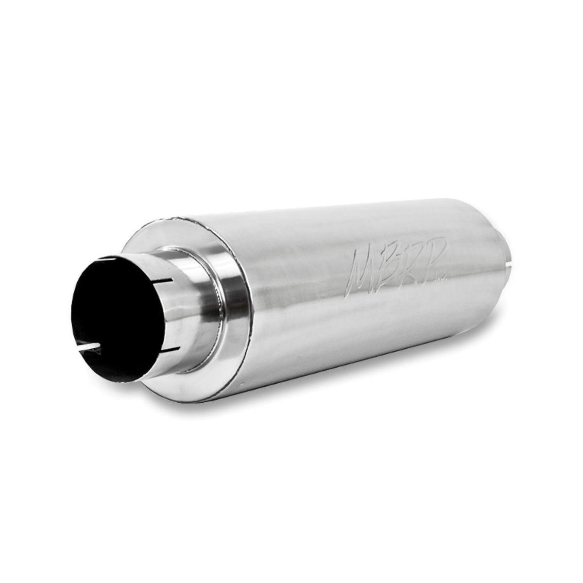 MBRP Quiet Tone Muffler. 5In. In/Out. 8In. Dia. Body. 31In. Overall. Al - M2220A