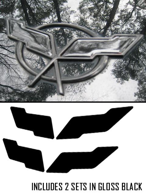 Anchor Room Emblem Black Out Decals - (1997-2004 Corvette) - 97CV_BBO
