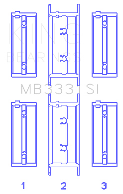 King Engine Bearings MAIN BEARING SET For SUBARU 1300, 1600 (SUBARU 1300, 1600) - MB3331SI0.5