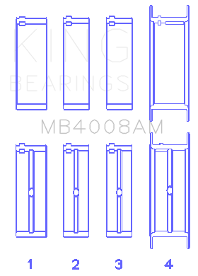 King Engine Bearings Main Bearing Set For Nissan Vg20E, Vg20Det V6 - MB4008AM0.25