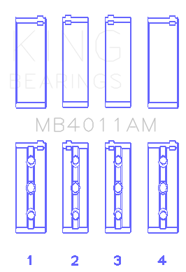King Engine Bearings Main Bearing Set For Toyota 1Mzfe - MB4011AM
