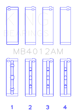 King Engine Bearings MAIN BEARING SET For TOYOTA 5VZFE (TOYOTA 5VZFE) - MB4012AM0.75