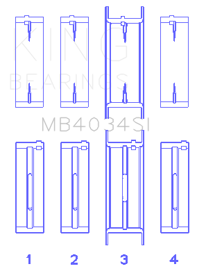King Engine Bearings Main Bearing Set For Ford 232 - MB4034SI