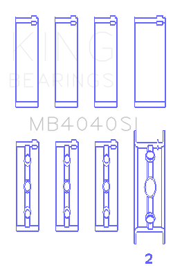 King Engine Bearings MAIN BEARING SET For CHRYSLER 215 OHV (CHRYSLER 215 OHV) - MB4040SI1.0