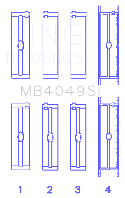 King Engine Bearings MAIN BEARING SET For OPEL C25XA, X25XA (OPEL C25XA, X25XA) - MB4049SI0.25
