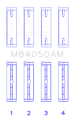 King Engine Bearings MAIN BEARING SET For MITSUBISHI 6G74 (MITSUBISHI 6G74) - MB4050AM0.75