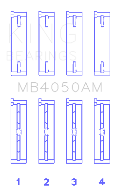 King Engine Bearings Main Bearing Set For Mitsubishi 6G74 - MB4050AM