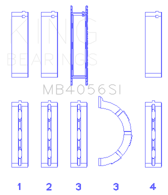 King Engine Bearings MAIN BEARING SET For FORD 155 (FORD 155) - MB4056SI0.75