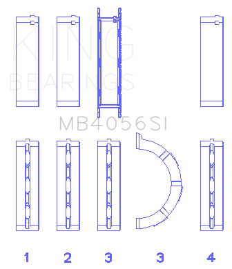 King Engine Bearings Main Bearing Set For Ford 155 - MB4056SI