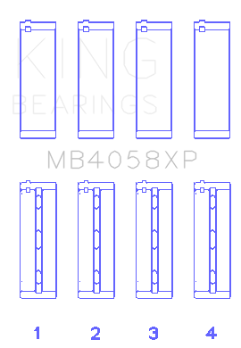 King Engine Bearings Main Bearing Set For Nissan Vq35De, 24V - MB4058XP