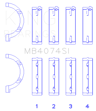 King Engine Bearings MAIN BEARING SET For CHRYSLER 2.7L (CHRYSLER 2.7L) - MB4074SI0.5