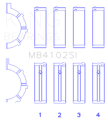 King Engine Bearings MAIN BEARING SET For CHRYSLER 226 (3.7L) (CHRYSLER 226 (3.7L)) - MB4102SI0.5
