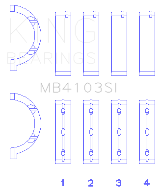 King Engine Bearings MAIN BEARING SET For CHRYSLER 197 (CHRYSLER 197) - MB4103SI0.75