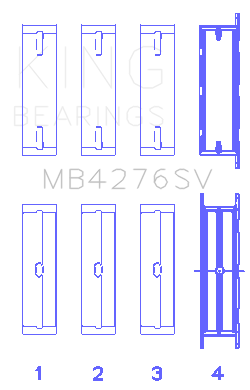 King Engine Bearings MAIN BEARING SET For LANDROVER 2.7L TDV6 SPUTTER REPLACEMENT (LANDROVER 2.7L TDV6 SPUTTER REPLACEMENT) - MB4276SV 010