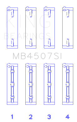 King Engine Bearings Main Bearing Set For Suzuki H25A H27A - MB4507SI