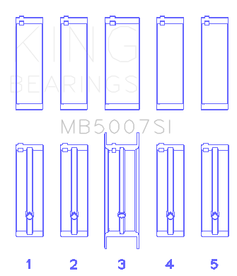 King Engine Bearings MAIN BEARING SET For G.M.C. SATURN (G.M.C. SATURN) - MB5007SI0.75