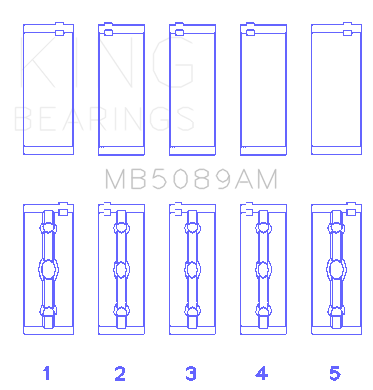 King Engine Bearings MAIN BEARING SET For TOYOTA 1RZ (TOYOTA 1RZ) - MB5089AM0.5