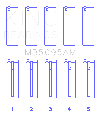 King Engine Bearings MAIN BEARING SET For TOYOTA 2E (TOYOTA 2E) - MB5095AM0.25