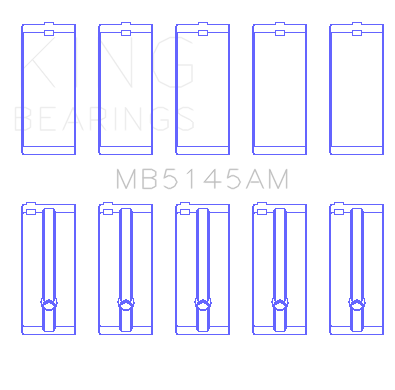 King Engine Bearings MAIN BEARING SET For TOYOTA 2.4D L 2L (TOYOTA 2.4D L 2L) - MB5145AM0.25