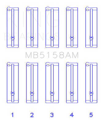 King Engine Bearings Main Bearing Set For Mazda R2 - MB5158AM