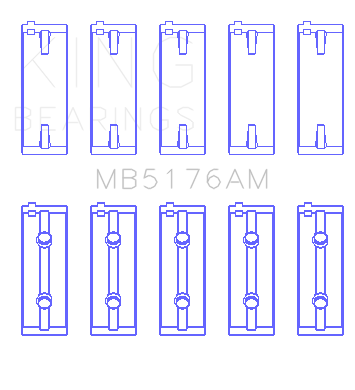 King Engine Bearings MAIN BEARING SET For MITSUBISHI 4G93,SOHC (MITSUBISHI 4G93,SOHC) - MB5176AM0.25