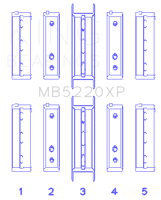 King Engine Bearings Main Bearing Set For Subaru Wrx/Sti Ej20, Ej22, Ej25 - MB5220XP