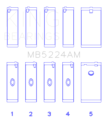 King Engine Bearings Main Bearing Set For General Motors 400Ci /6.6Liter, V8 Ohv - MB5224AM