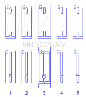 King Engine Bearings Main Bearing Set For Mazda 626 F8 - MB5226AM