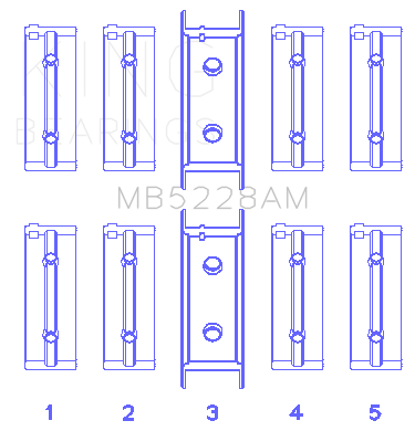 King Engine Bearings MAIN BEARING SET For MITSUBISHI 4G52 (MITSUBISHI 4G52) - MB5228AM0.5