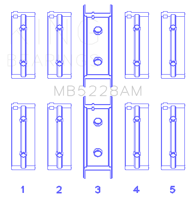 King Engine Bearings Main Bearing Set For Mitsubishi 4G52 - MB5228AM
