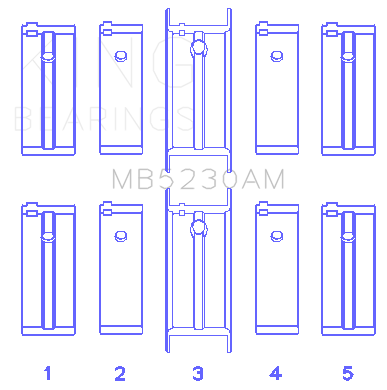 King Engine Bearings MAIN BEARING SET For NISSAN E15, E16, E13, E15ET (NISSAN E15, E16, E13, E15ET) - MB5230AM0.5