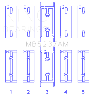 King Engine Bearings Main Bearing Set For Mitsubishi 4G12 - MB5237AM