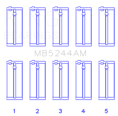 King Engine Bearings Main Bearing Set For Honda Civic 1.5 D15 - MB5244AM0.25