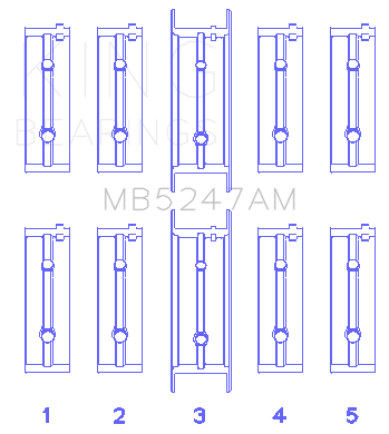 King Engine Bearings MAIN BEARING SET For OPEL 1.7D (OPEL 1.7D) - MB5247AM0.5