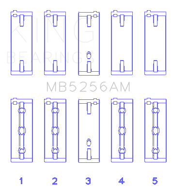King Engine Bearings MAIN BEARING SET For HYUNDAI LANTRA 1600 (HYUNDAI LANTRA 1600) - MB5256AM0.25