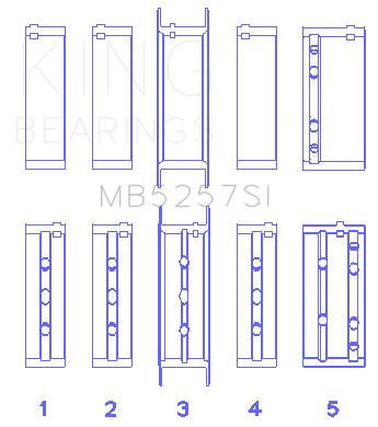 King Engine Bearings Main Bearing Set For General Motors 379, V8 Ohv - MB5257SISTDX